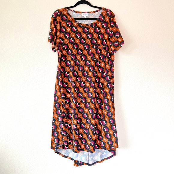 LuLaRoe Dresses & Skirts - LuLaRoe Multicolor Aztec Print Dress - Orange, Pink, Black